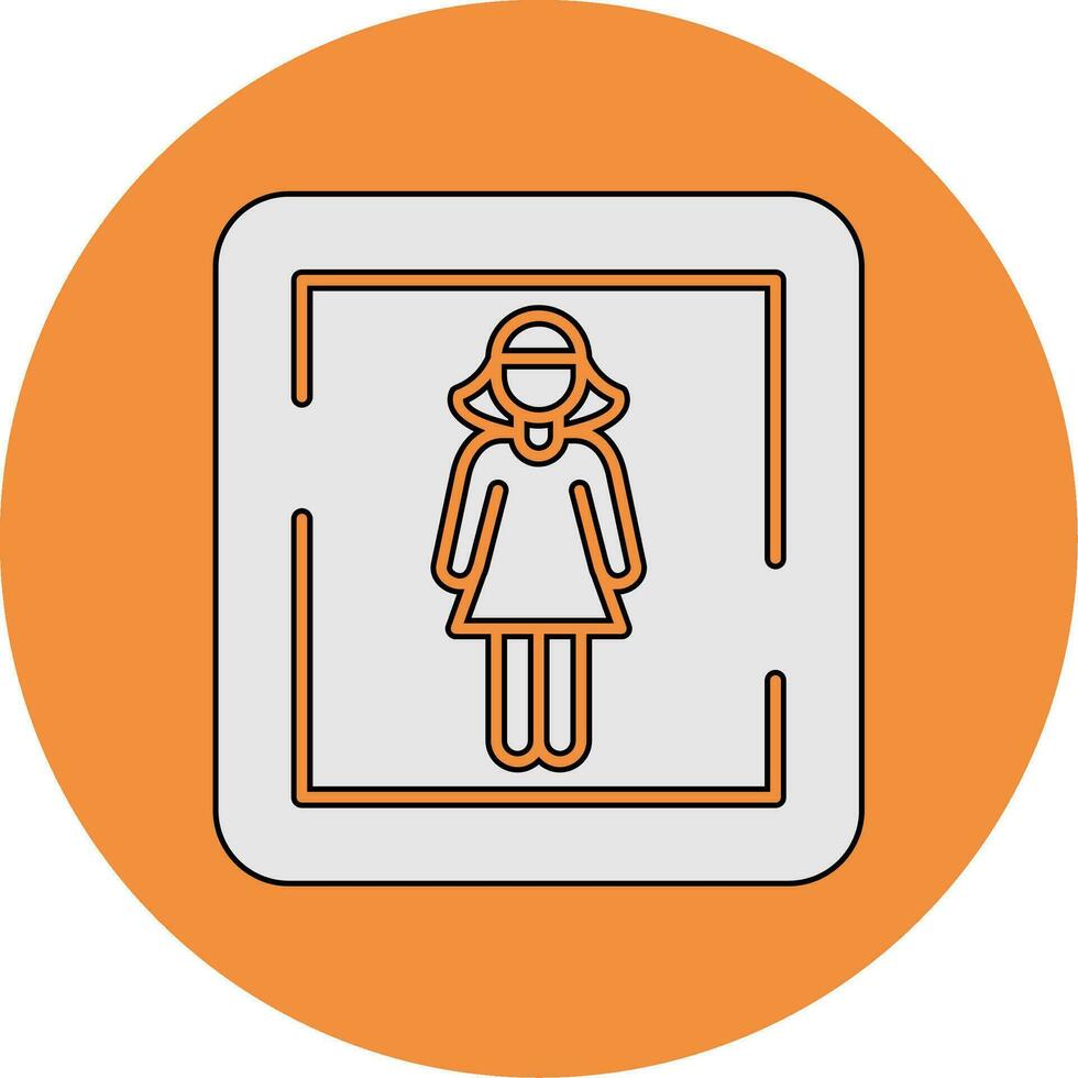 Female Toilet Sign Vector Icon