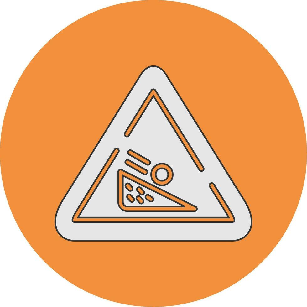 Falling Boulder Sign Vector Icon