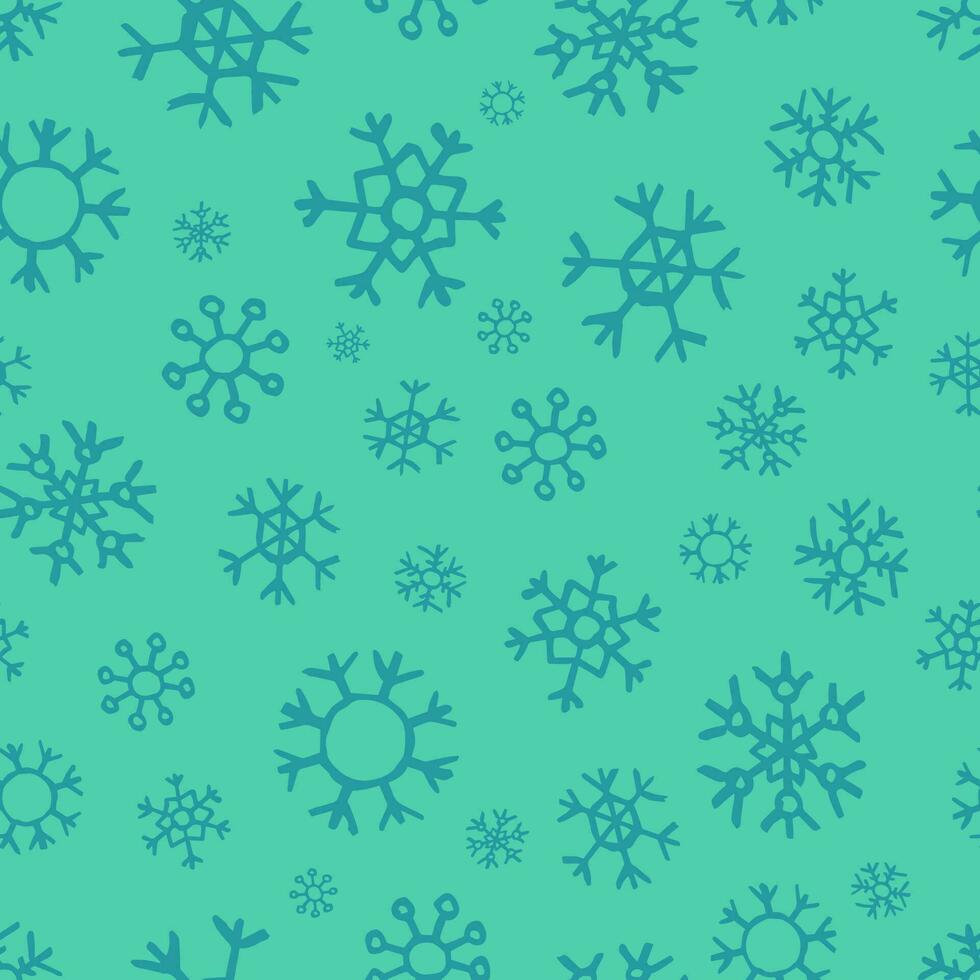 Seamless background of hand drawn snowflakes. Christmas and New Year decoration elements. Vector illustration.