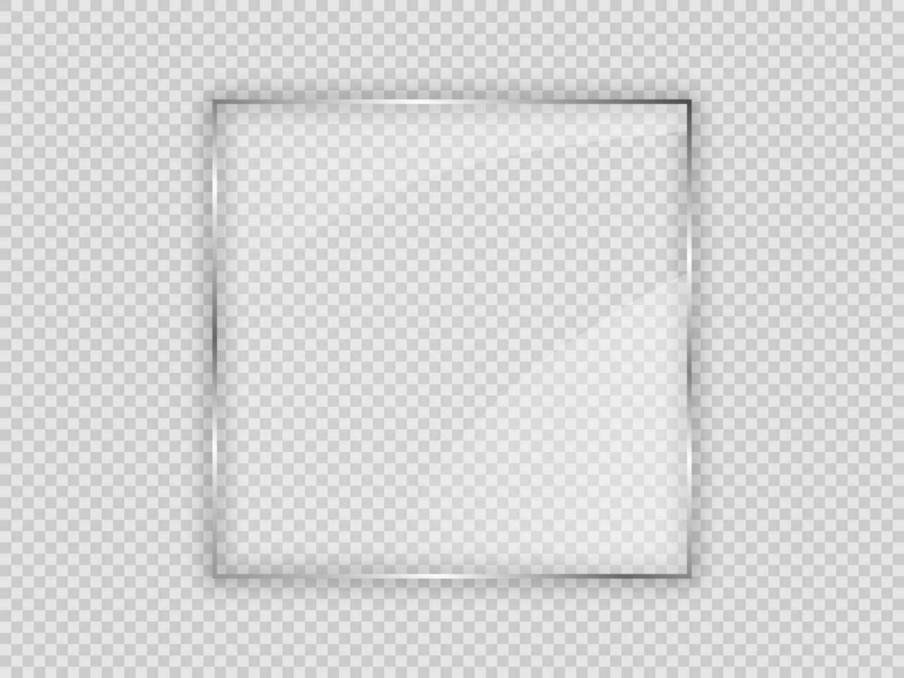 Glass plate in square frame vector