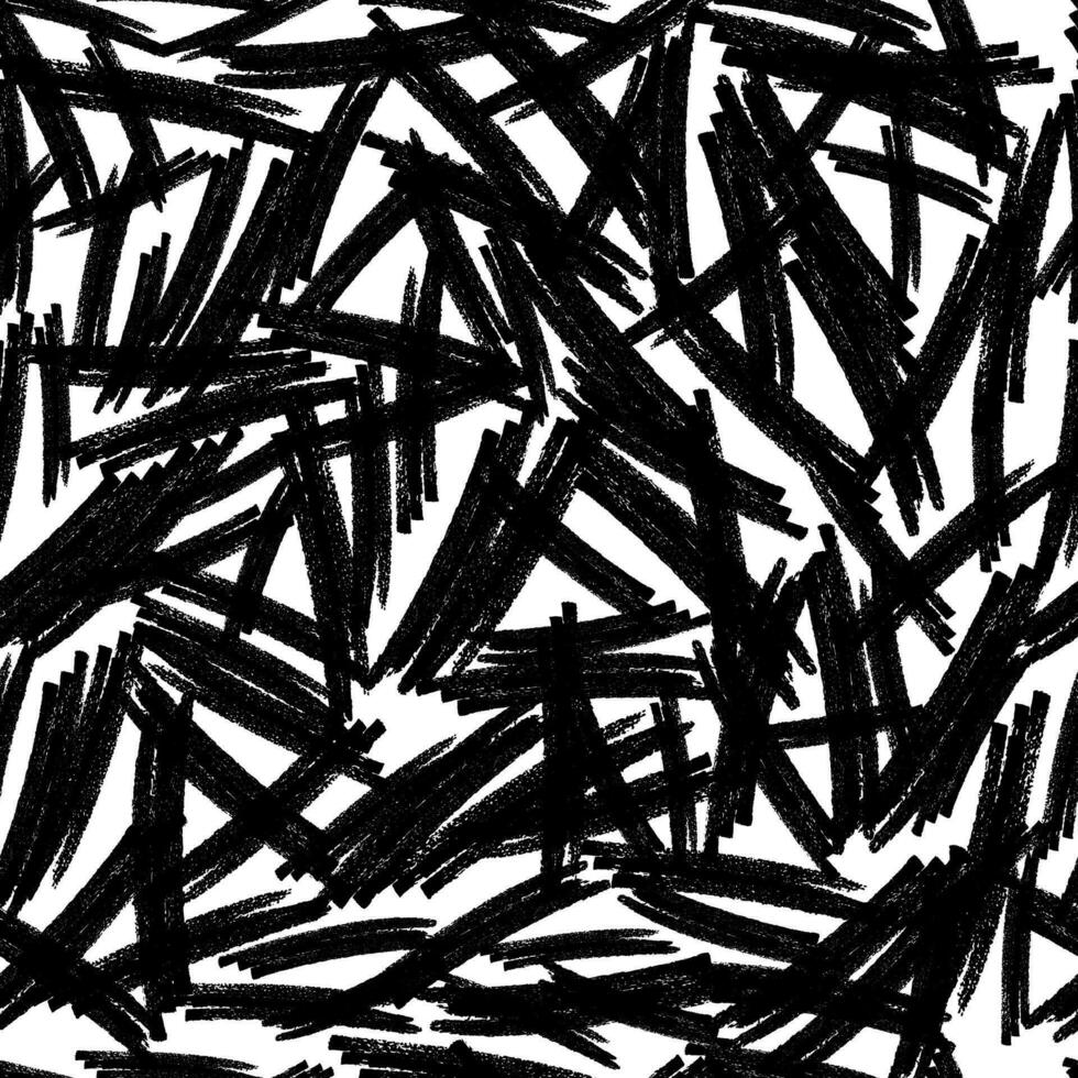 Seamless pattern with black pencil brushstrokes vector