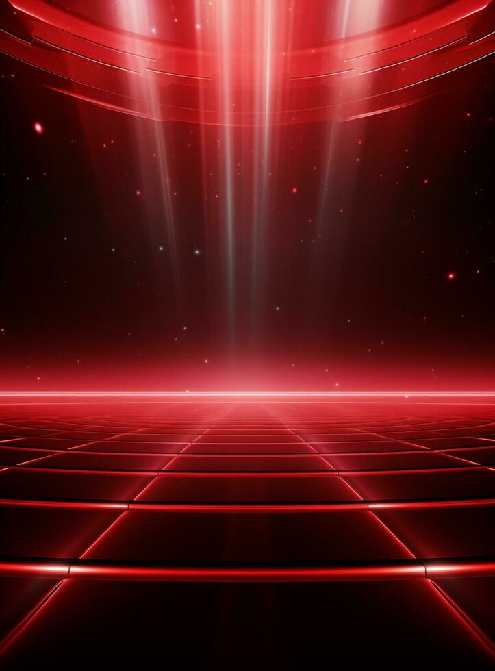 Ai Generative Backdrop Red Spotlights For Flyers, Banner and Backgrounds realistic image ultra hd high design photo