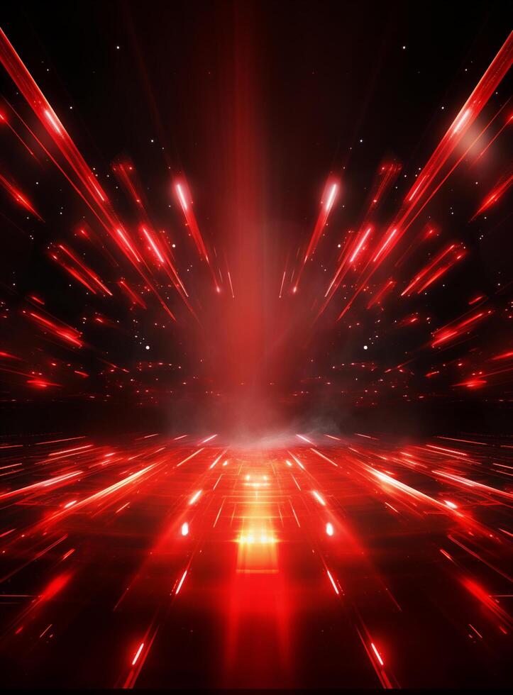Ai Generative Backdrop Red Spotlights For Flyers, Banner and Backgrounds realistic image ultra hd high design photo