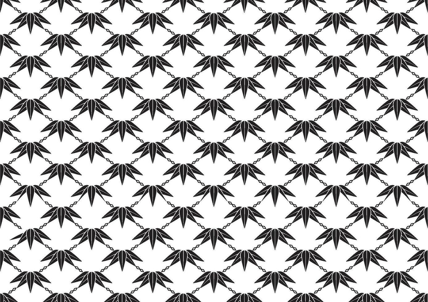 Vector Seamless Pattern With Japanese Vintage Bamboo Symbols. Horizontally And Vertically Repeatable.