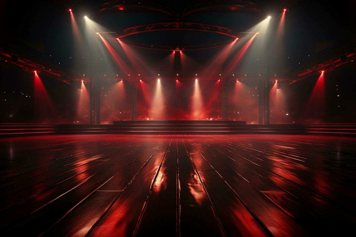 Ai Generaitve Backdrop With Illumination Of Red Spotlights For Flyers realistic image ultra hd high design photo