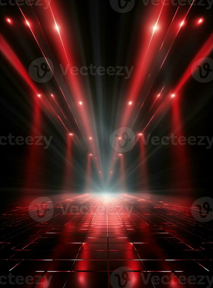 Ai Generative Backdrop Red Spotlights For Flyers, Banner and Backgrounds realistic image ultra hd high design photo