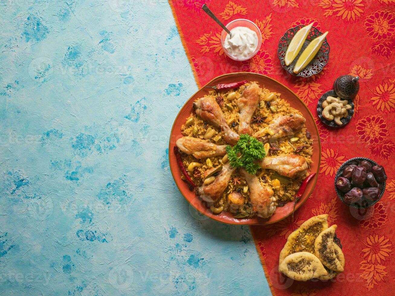 pollo biryani, Arábica cocina. foto