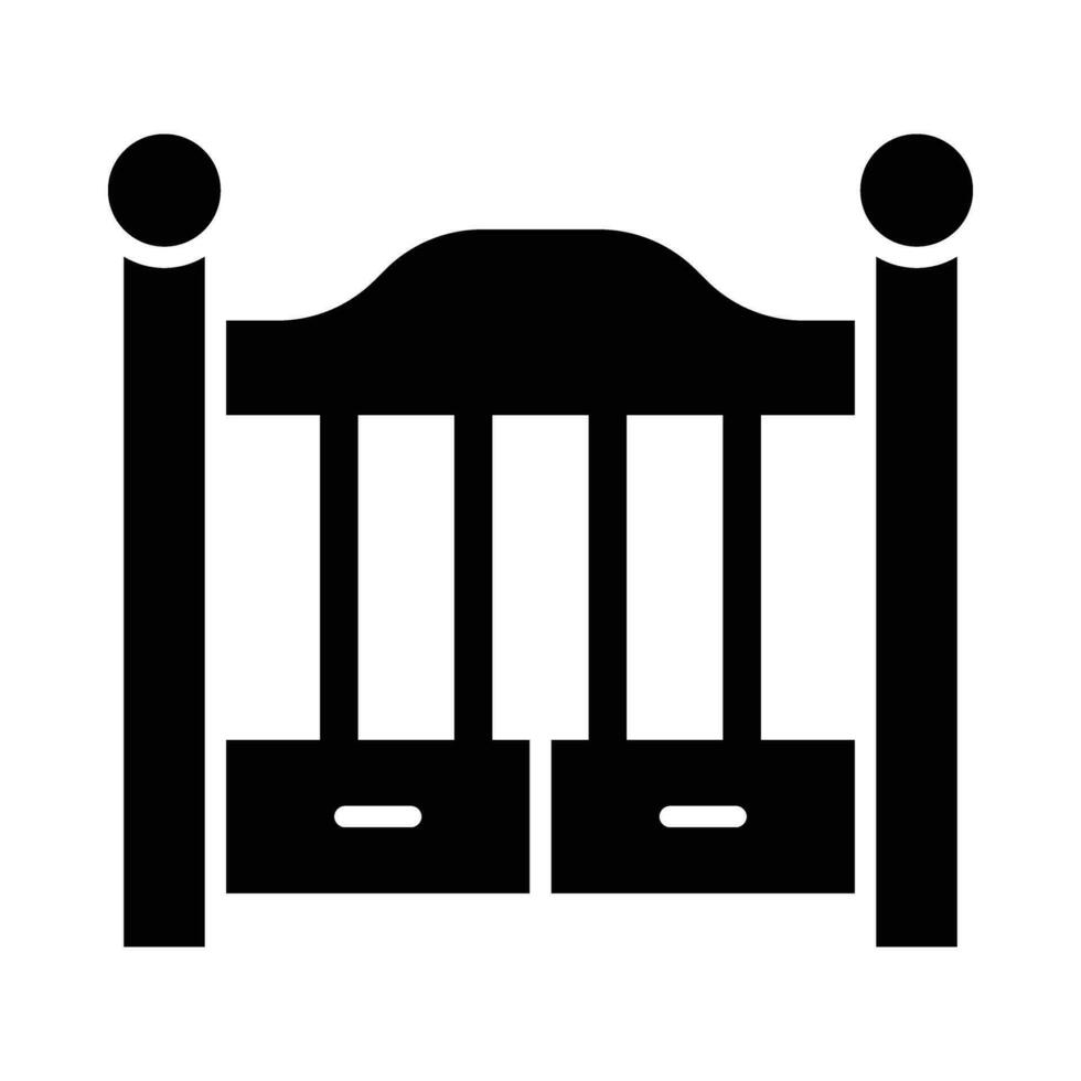 Baby Crib Vector Glyph Icon For Personal And Commercial Use.