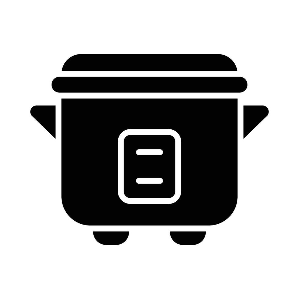 Crock Pot Vector Glyph Icon For Personal And Commercial Use.