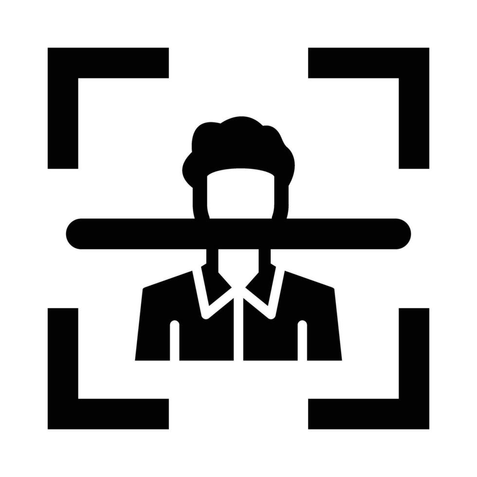 Face Scan Vector Glyph Icon For Personal And Commercial Use.