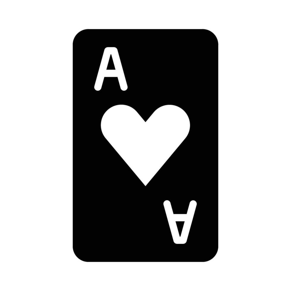 Ace Of Hearts Vector Glyph Icon For Personal And Commercial Use.