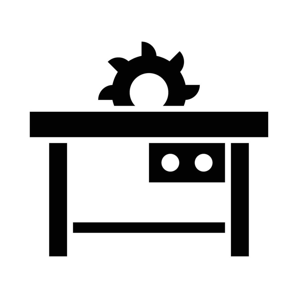 Table Saw Vector Glyph Icon For Personal And Commercial Use.