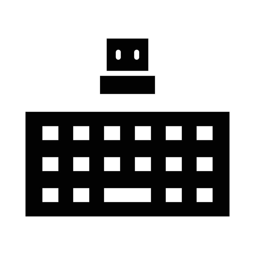 Wireless Keyboard Vector Glyph Icon For Personal And Commercial Use.