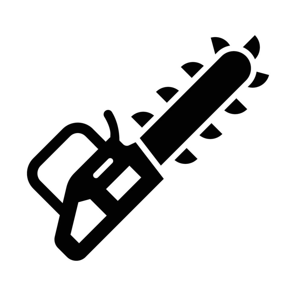 Chainsaw Vector Glyph Icon For Personal And Commercial Use.
