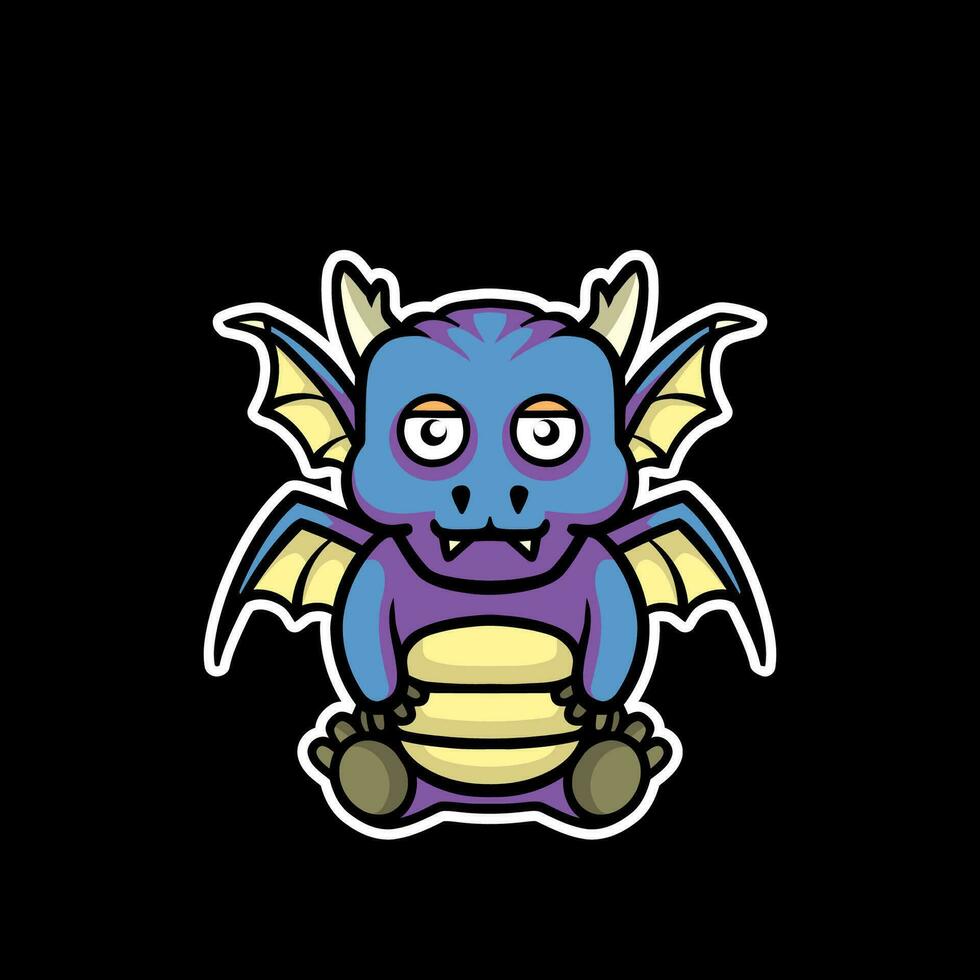 Baby dragon mascot cartoon design vector