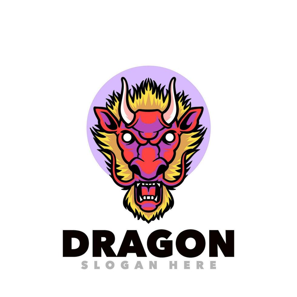 Dragon head mascot logo vector