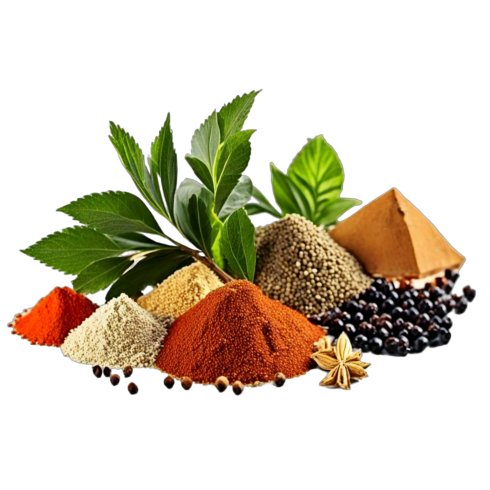 Spice Ingredients transparent background AI Generative png