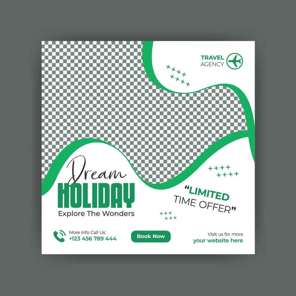 Holiday and tour advertisement banner design vector