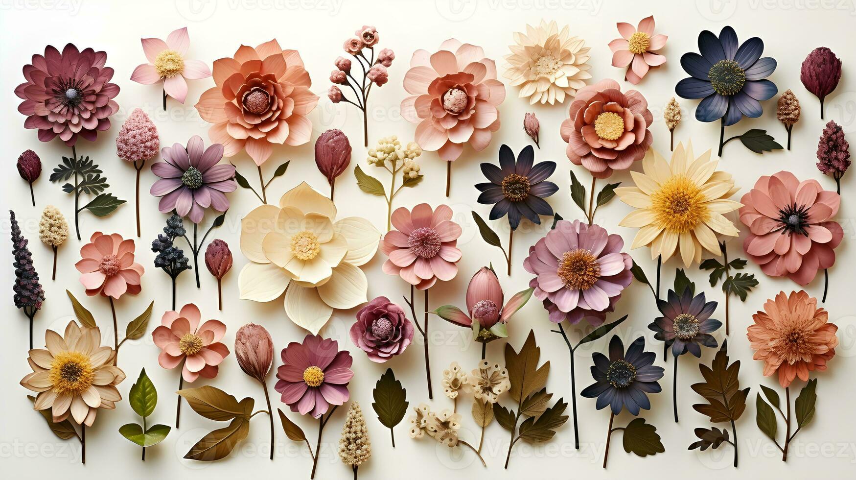 flower isolated floral nature plant spring leaf background summer generative Ai. photo