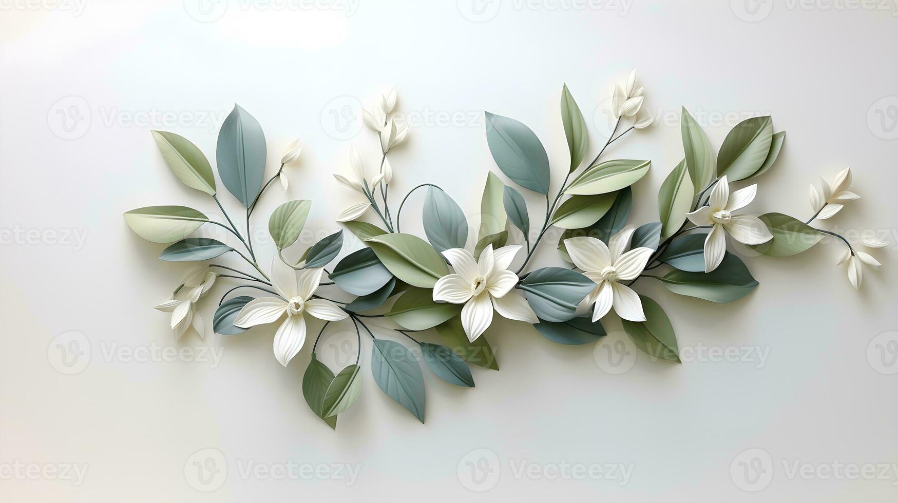 flower isolated floral nature plant spring leaf background summer generative Ai. photo
