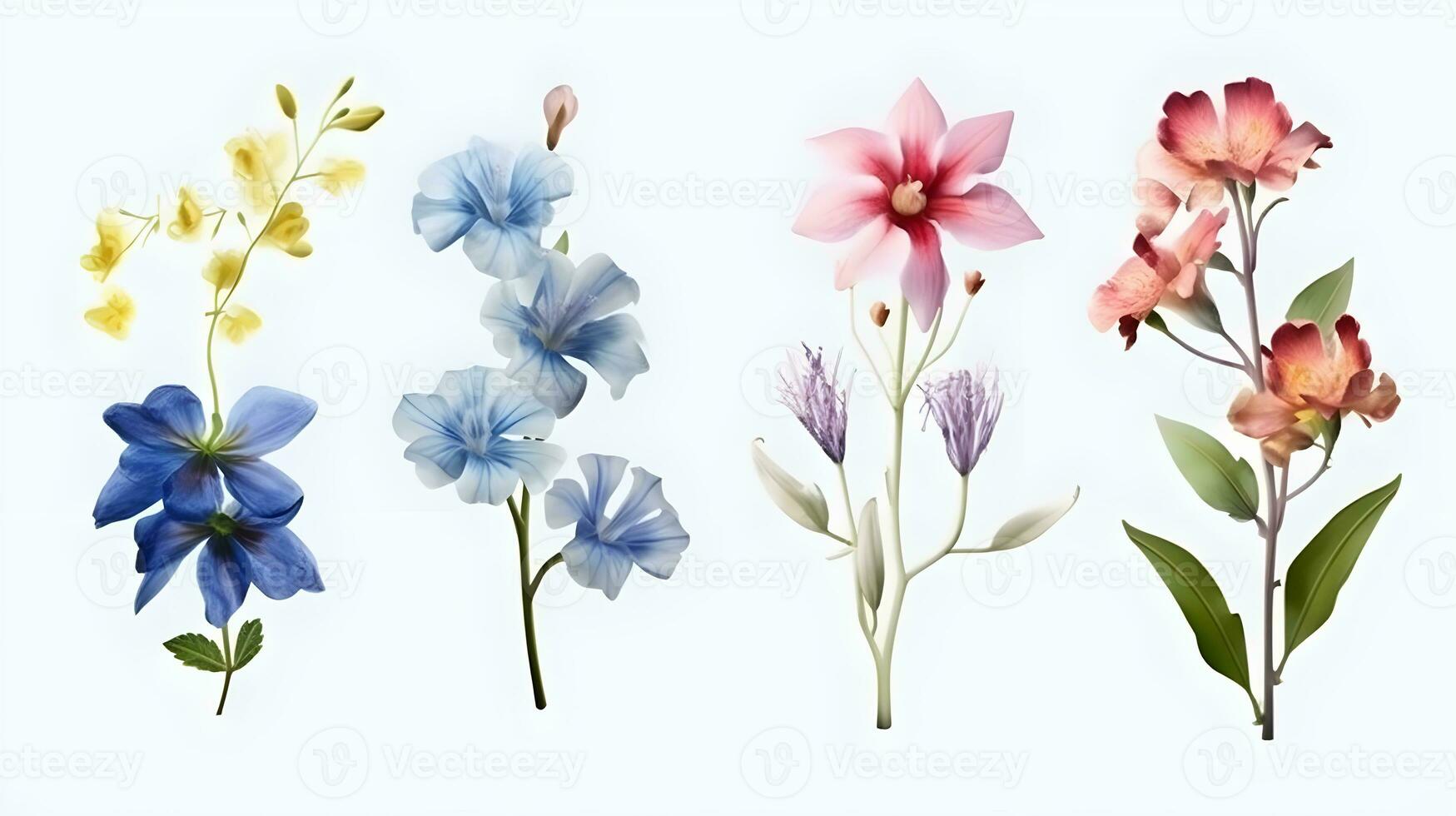 flower isolated floral nature plant spring leaf background summer generative Ai. photo