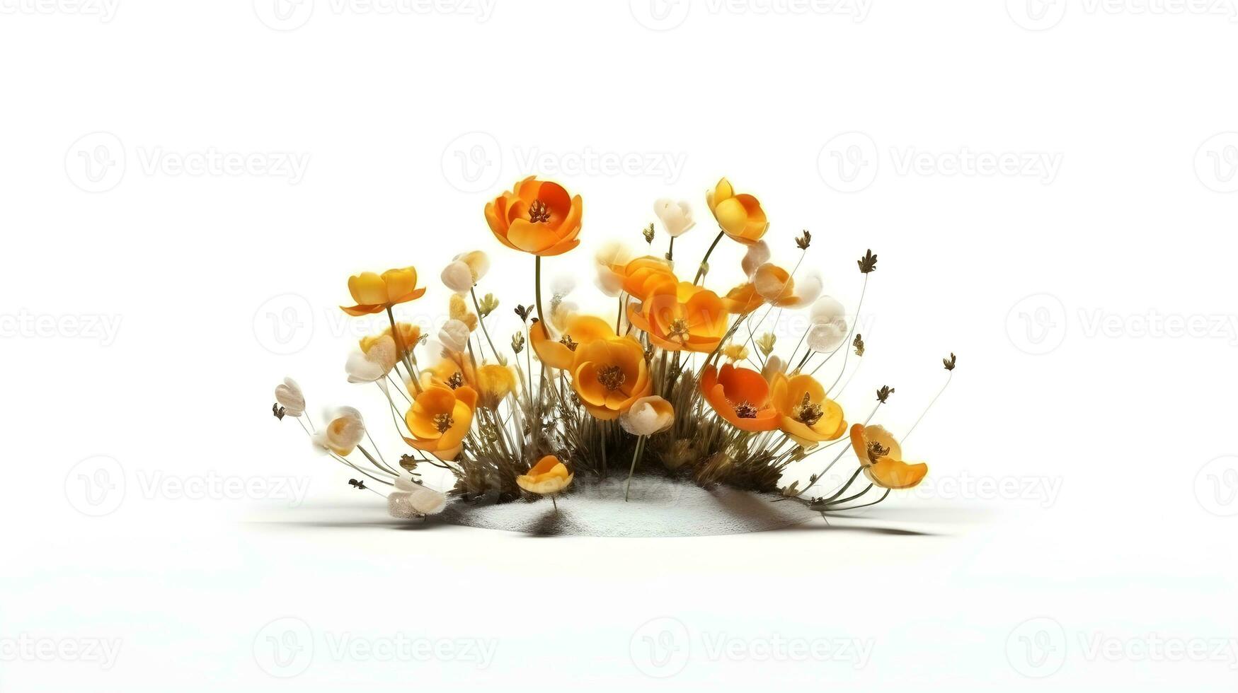 flower isolated floral nature plant spring leaf background summer generative Ai. photo