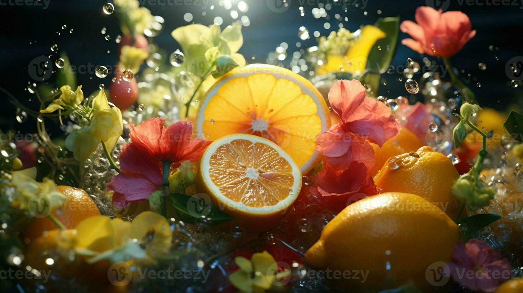dynamic spectrum of freshness, digital art illustration, Generative AI photo