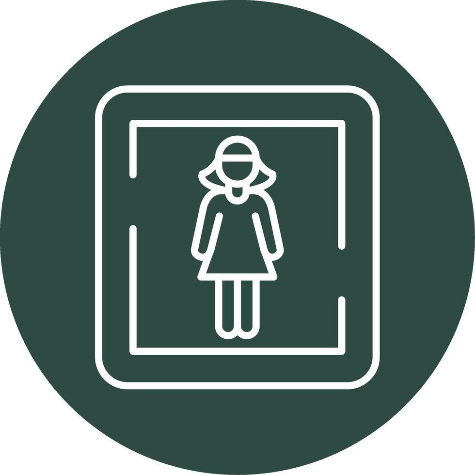 Female Toilet Sign Vector Icon