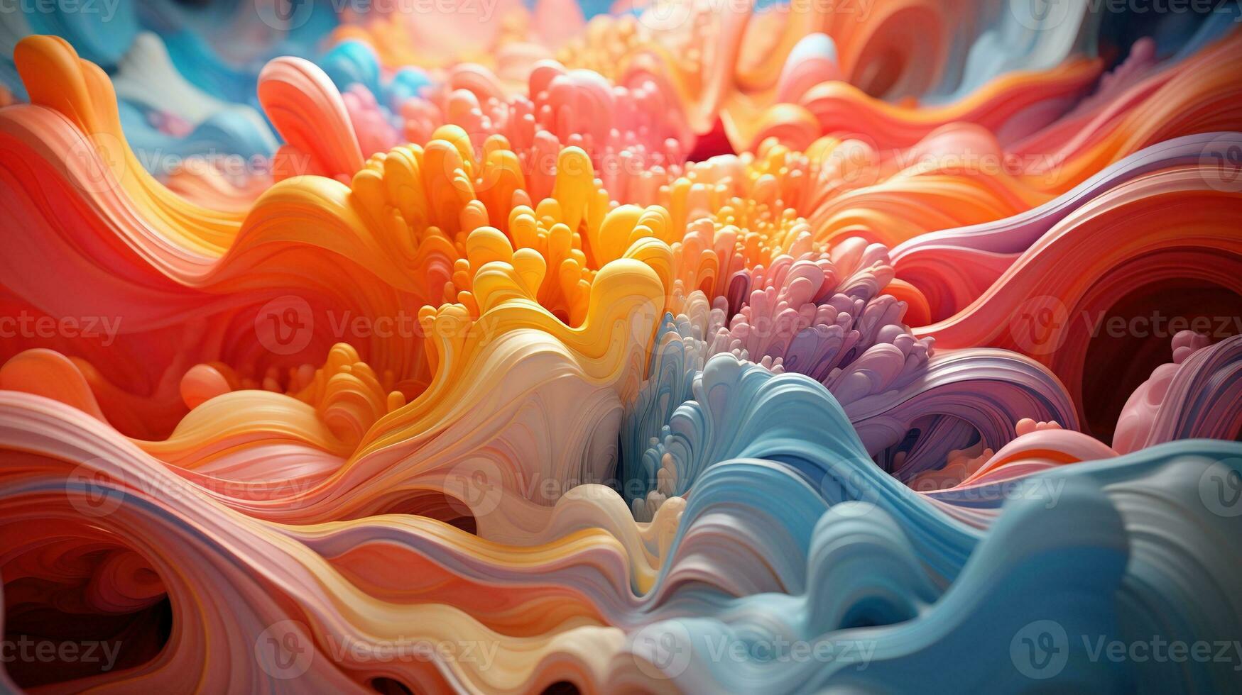 vibrant paper universe, digital art illustration, Generative AI photo