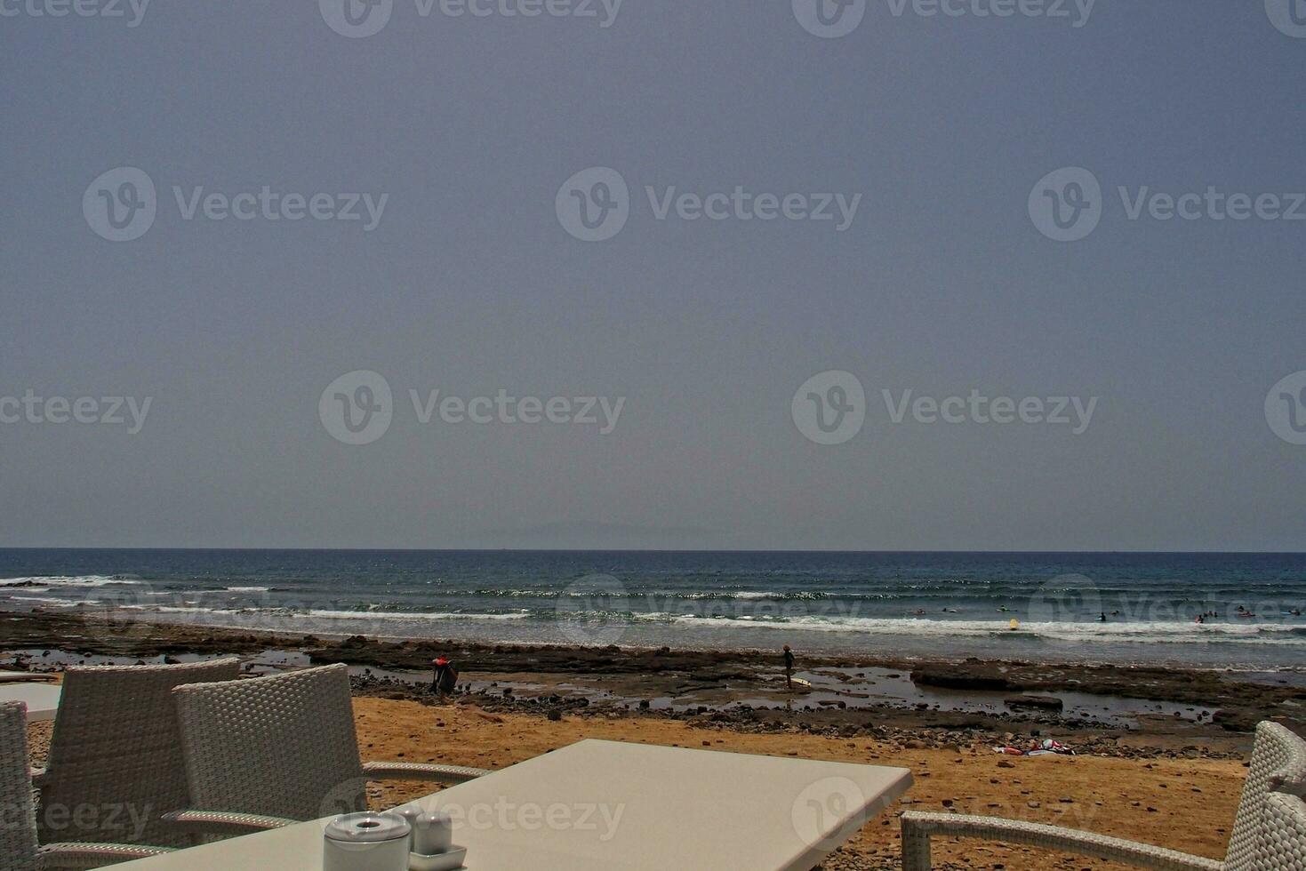 summer landscape with beach and ocean on the canary island  spain photo