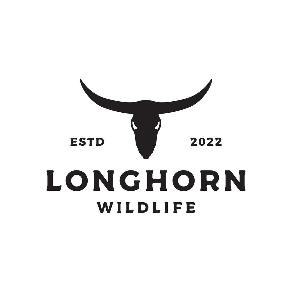 Longhorn Texas rancho fauna silvestre Clásico logo modelo diseño. para insignias, restaurantes, granjas y negocios vector