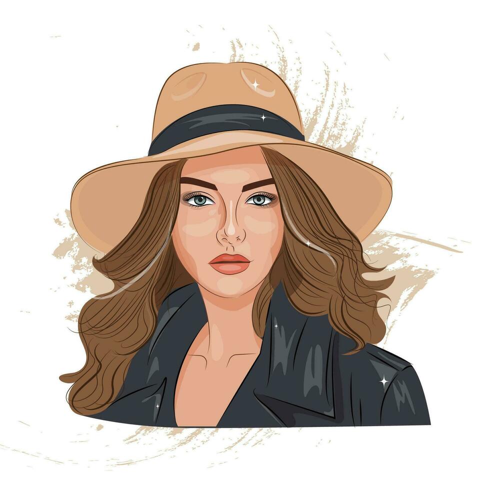 girl in a hat vector
