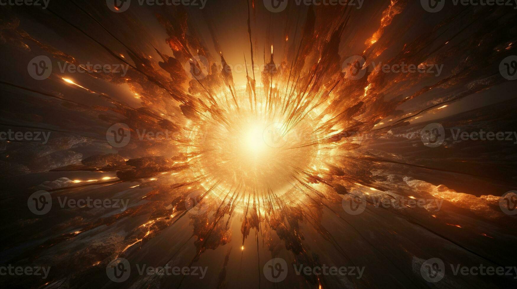 digital sunburst symphony, digital art illustration, Generative AI photo