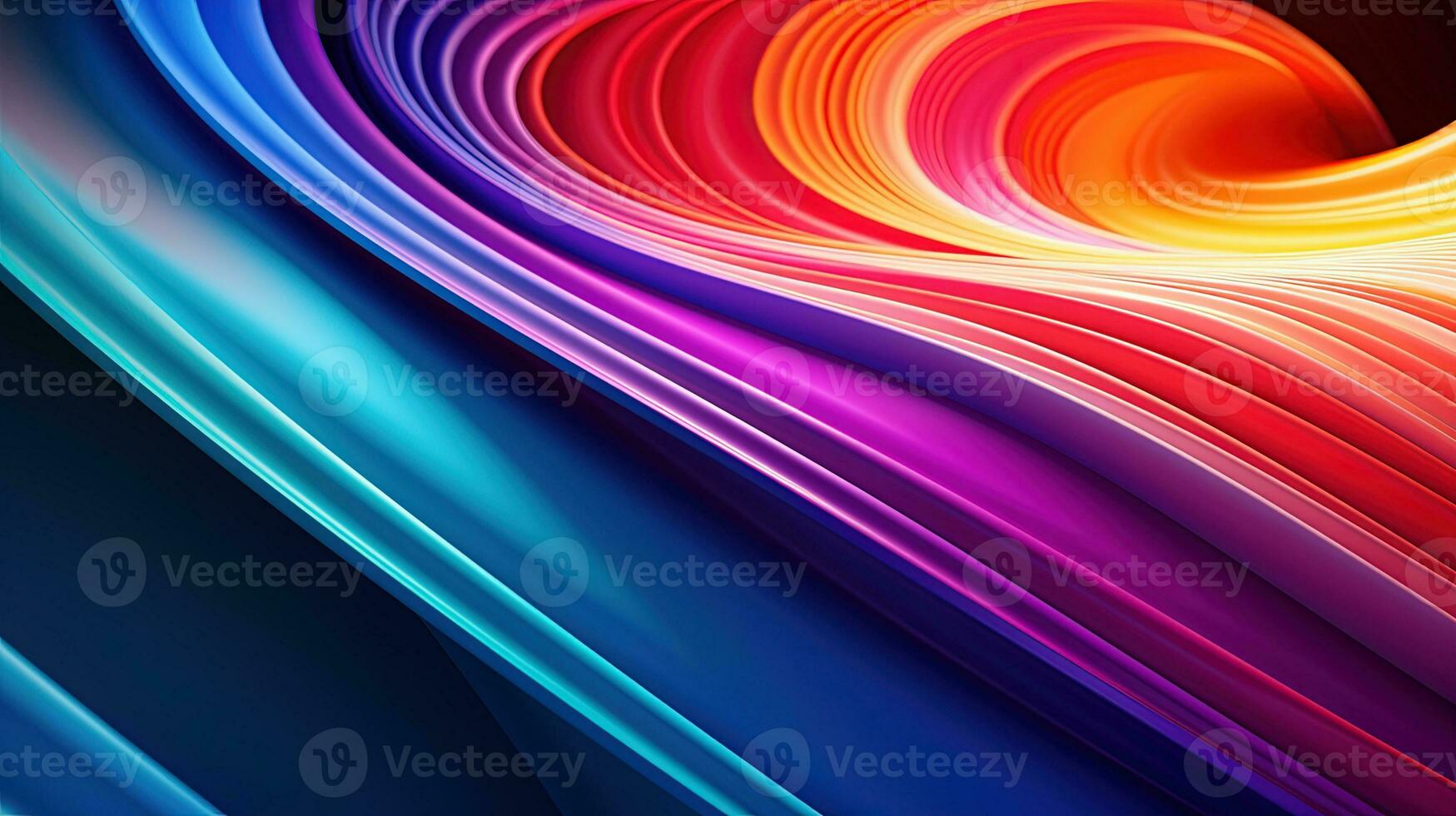 gradient harmony in technicolor, digital art illustration, Generative AI photo