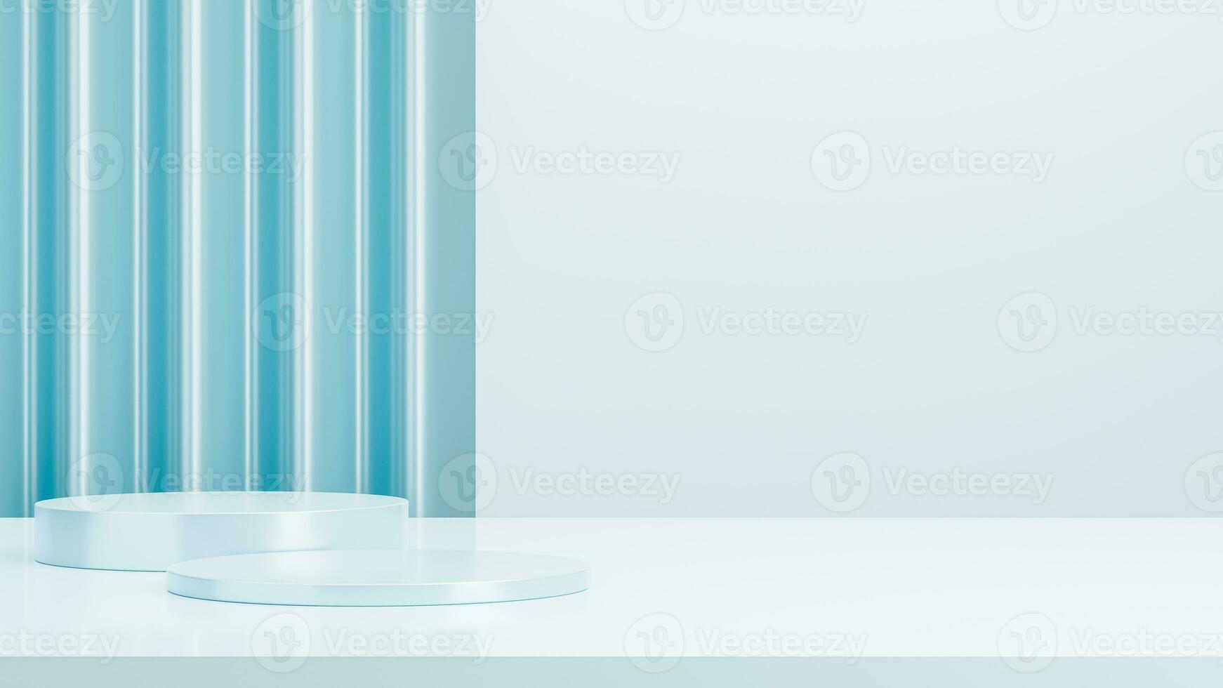 Empty round podium, modern pedestal and platform, stand stage, cylinder, round empty stages and podium 3d template for product presentation photo