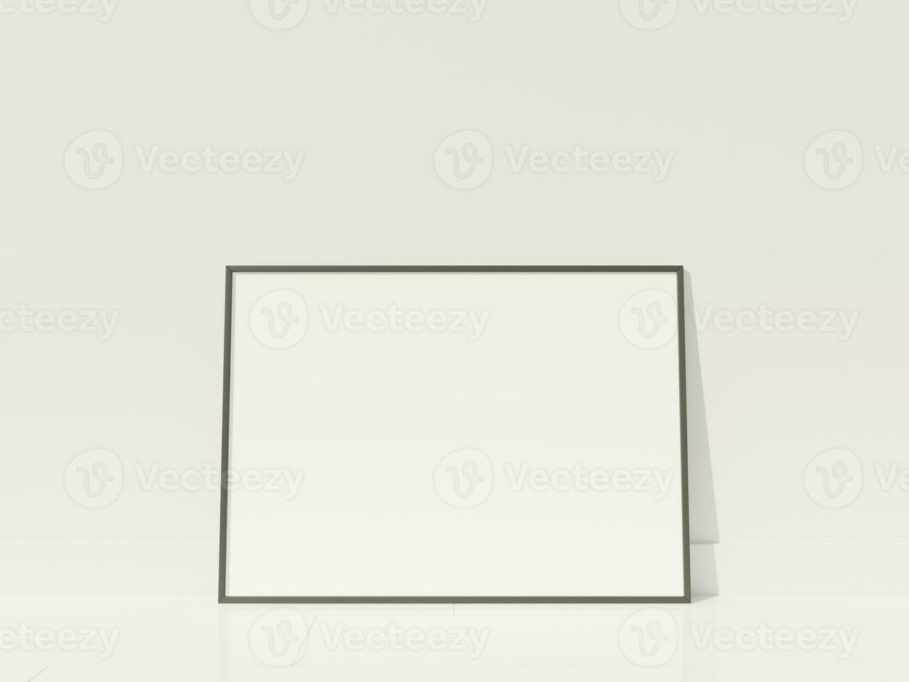 Mockup poster frame in minimalist modern interior background photo