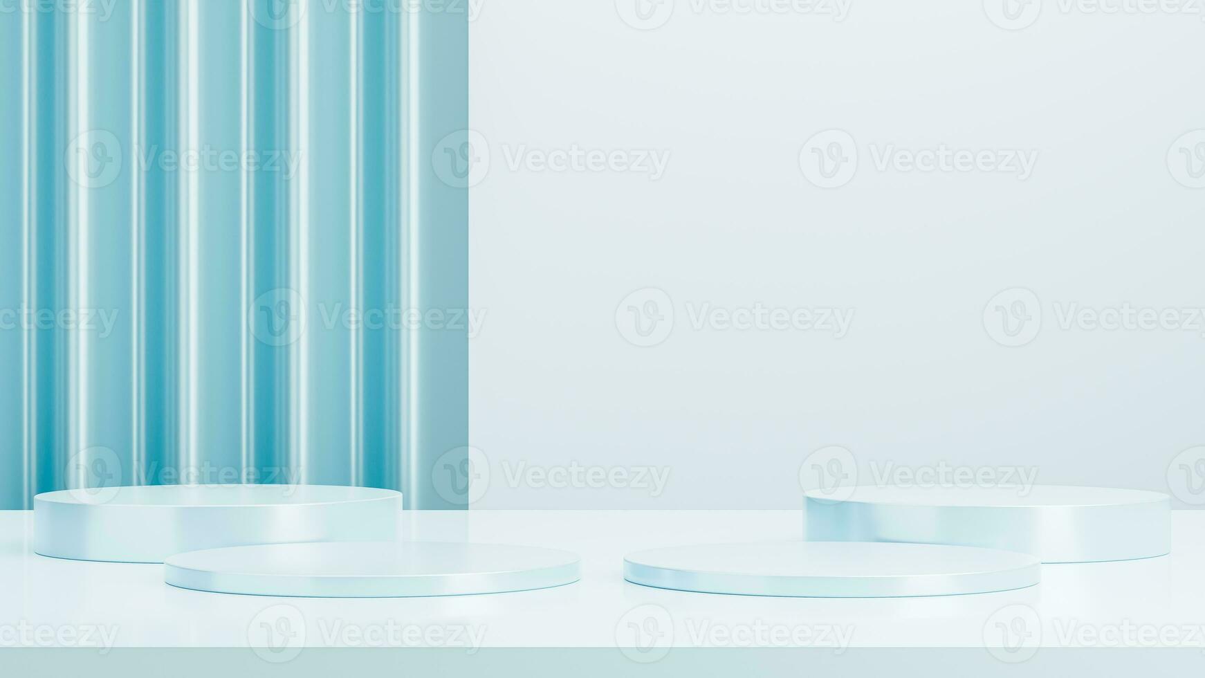 Empty round podium, modern pedestal and platform, stand stage, cylinder, round empty stages and podium 3d template for product presentation photo