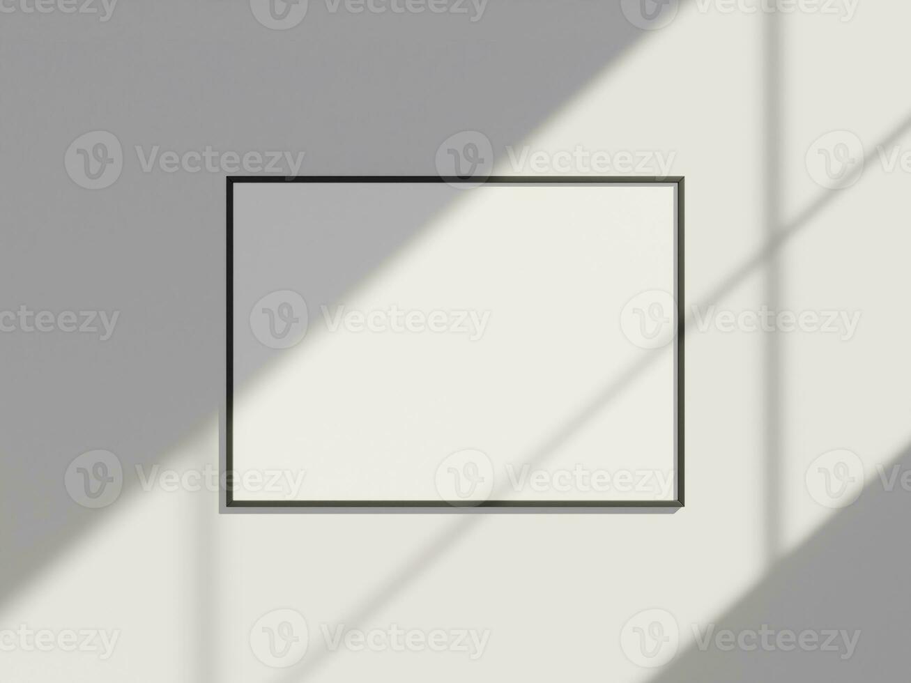 Frame mockup hanging on the wall with minimal window shadow photo