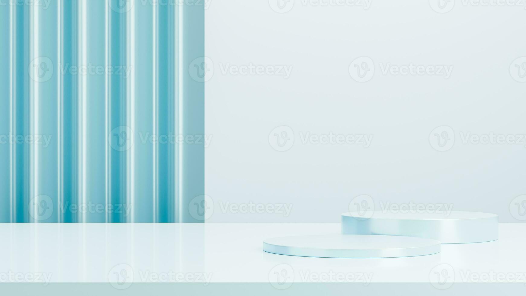 Empty round podium, modern pedestal and platform, stand stage, cylinder, round empty stages and podium 3d template for product presentation photo