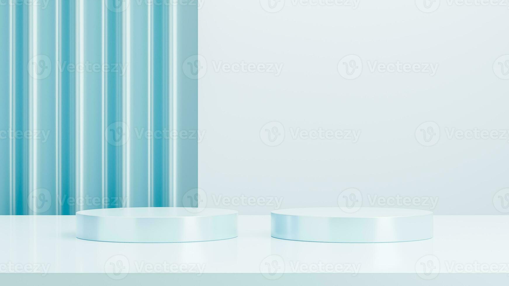 Empty round podium, modern pedestal and platform, stand stage, cylinder, round empty stages and podium 3d template for product presentation photo