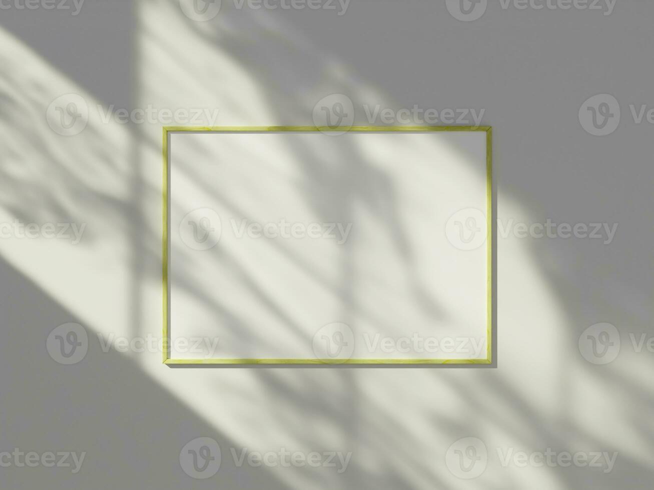 Frame mockup hanging on the wall with minimal window shadow photo