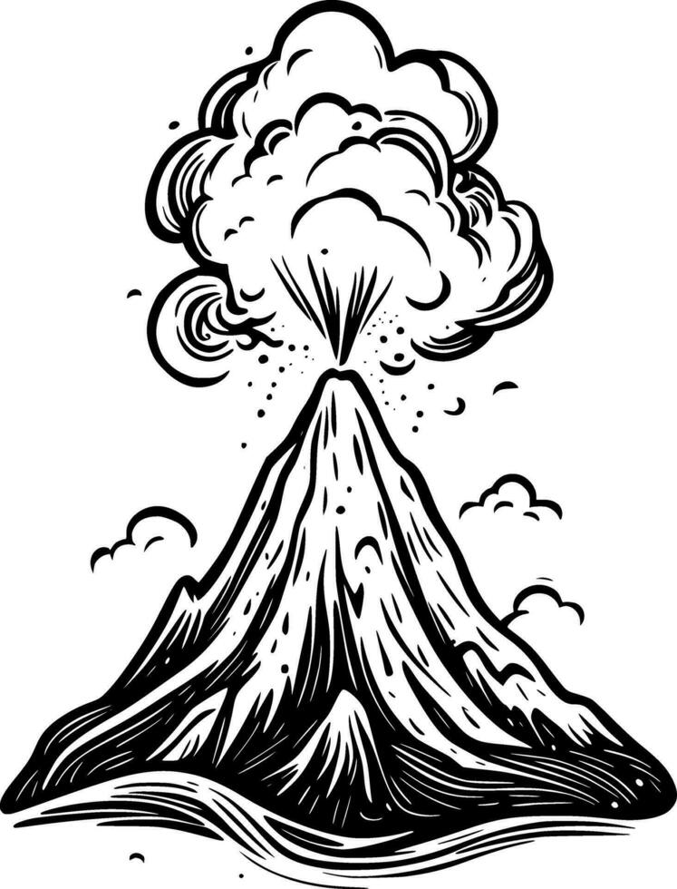 art volcano cartoon vector