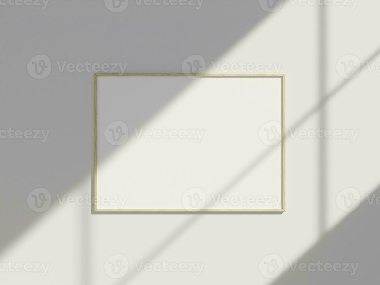 Frame mockup hanging on the wall with minimal window shadow photo