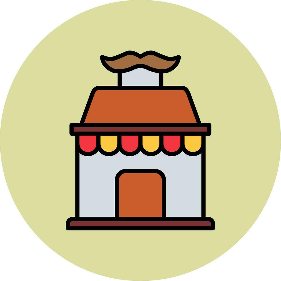 icono de vector de tienda de peluquero