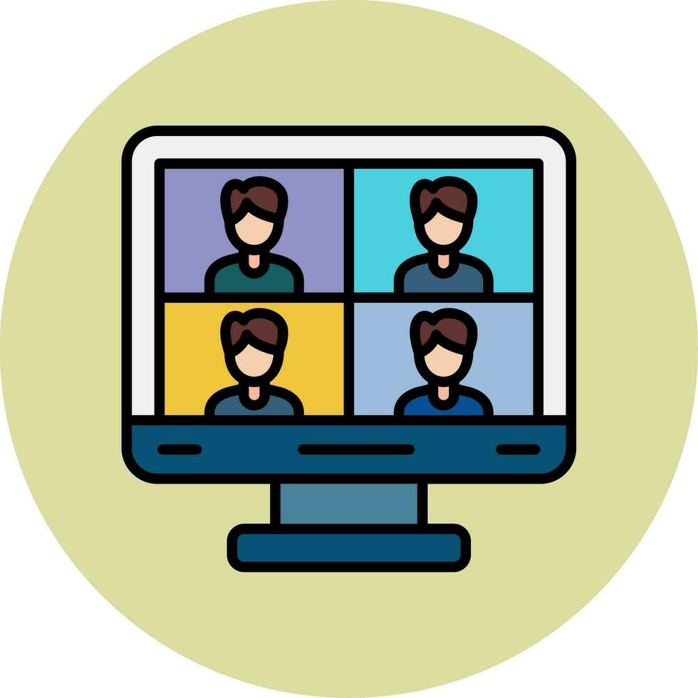 Video Conference Vector Icon