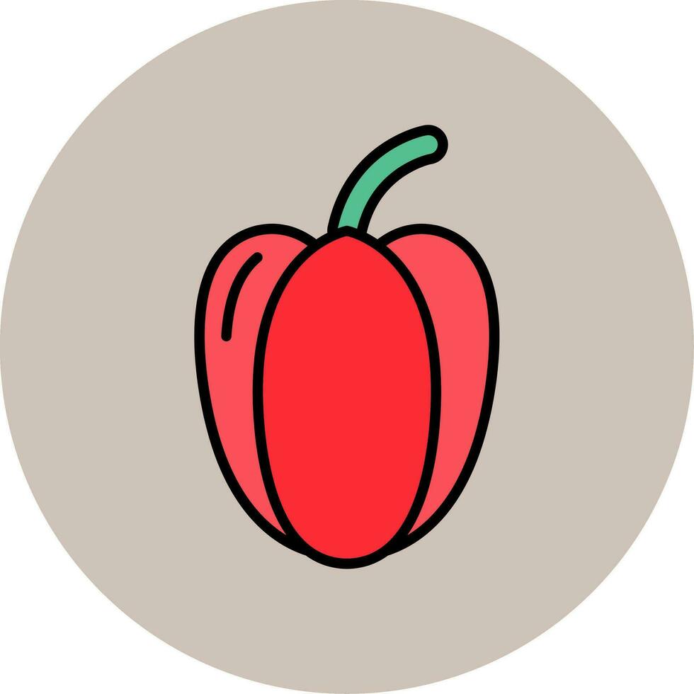 Red Pepper Vector Icon