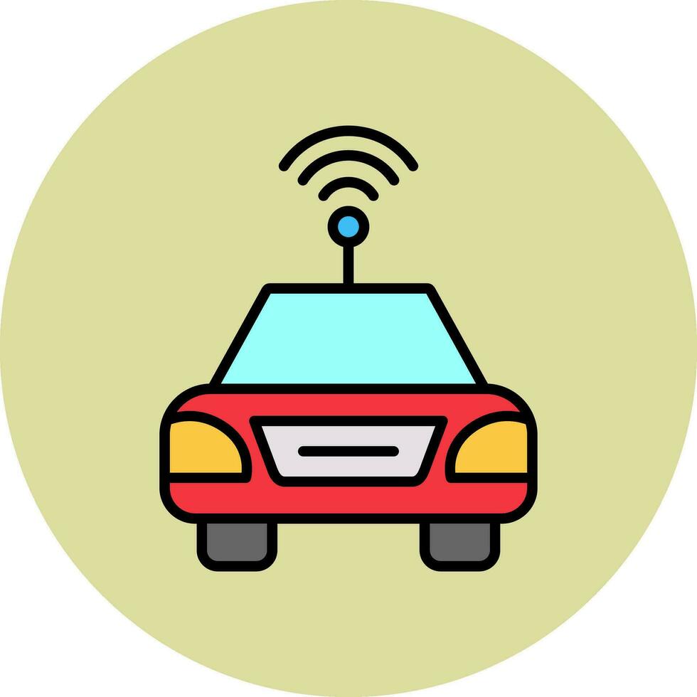 Autonomous Car Vector Icon