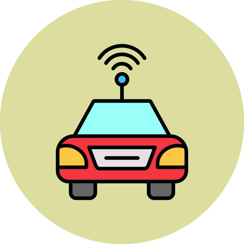 Autonomous Car Vector Icon