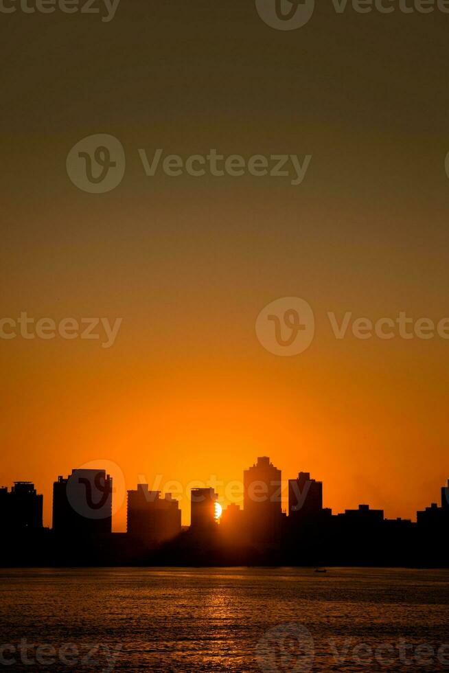 Cityscape silhouette in the sunset, Bangkok, Thailand, Asia. photo