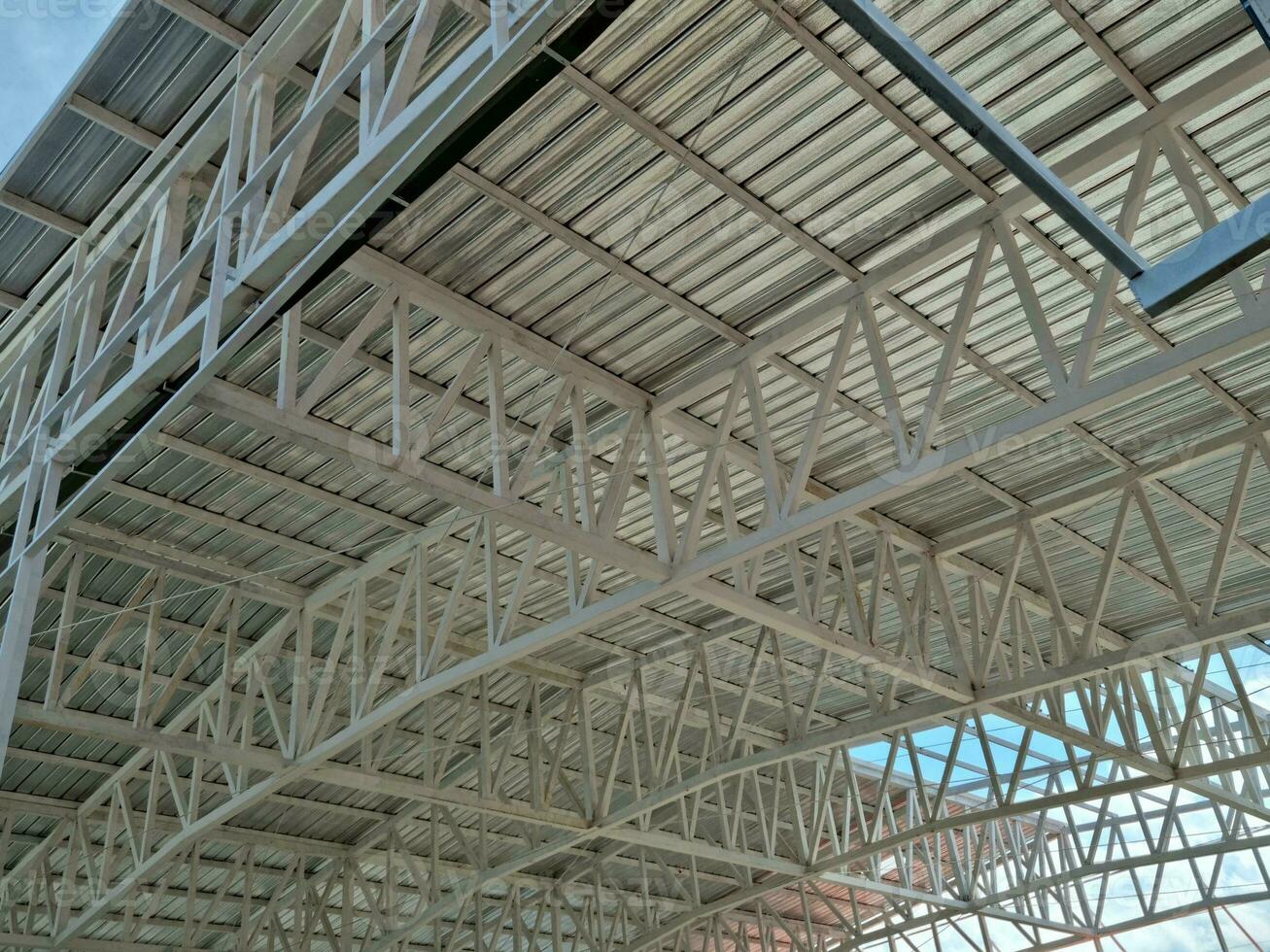 steel roof structure objects on technology, architecture photo